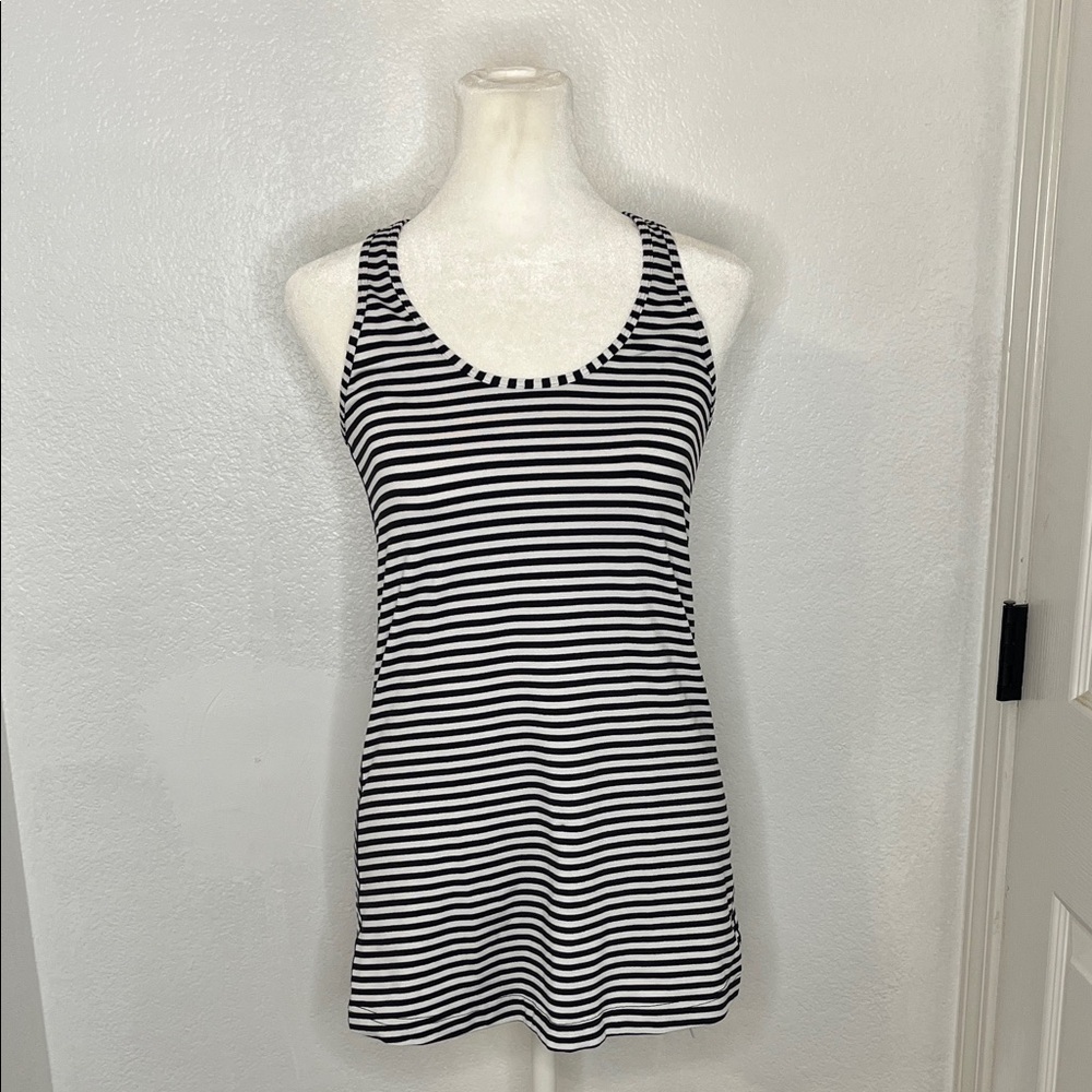 Striped Black and White Women's Tank Top